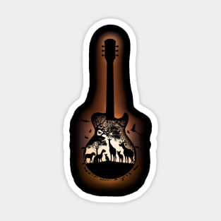 Guitar Animals Sticker